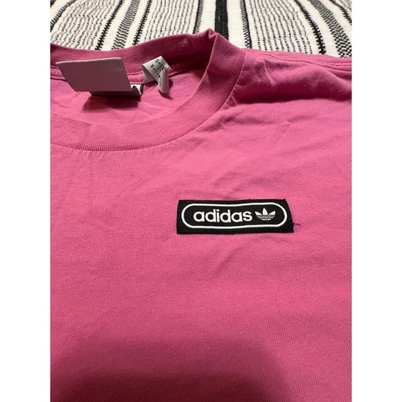 Adidas Graphic Tee Pink Trefoil Logo Short Sleeve Women's Small - Picture 2 of 8